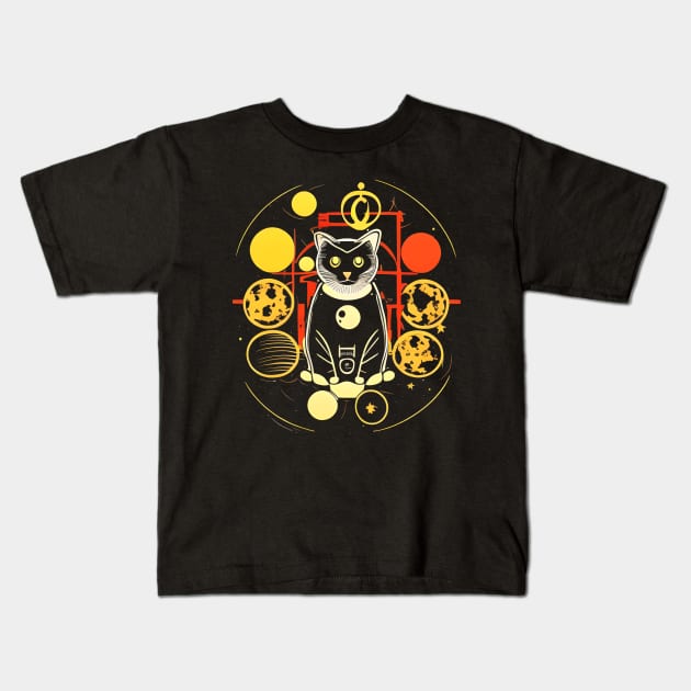 Cat Planetarium Kids T-Shirt by Purrestrialco